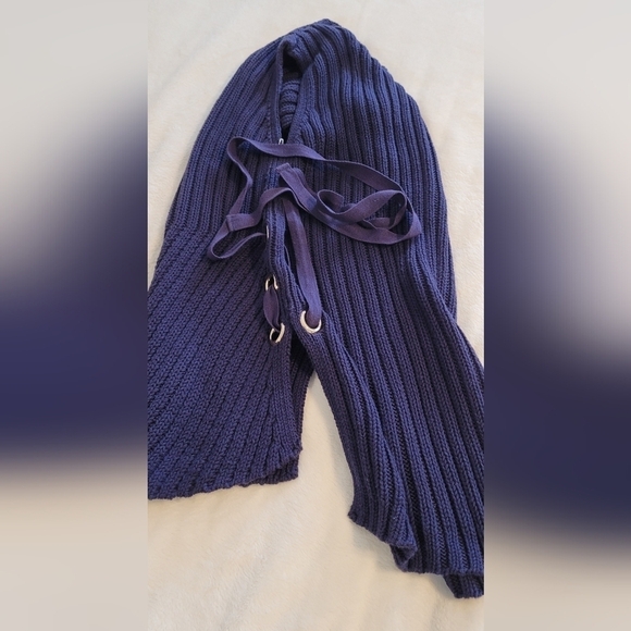 J Lo Cotton Blend Purple Sleeveless Sweater Top Small - Picture 4 of 12